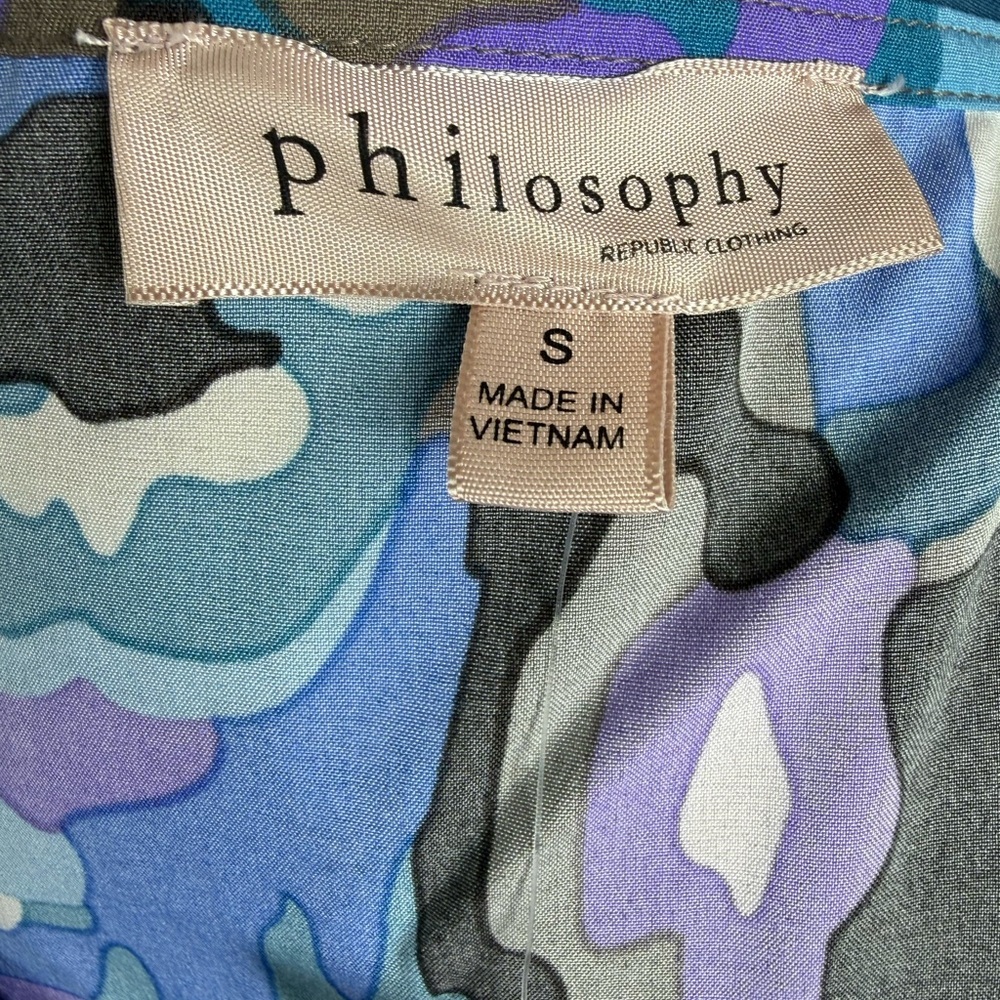 Philosophy Blue and Brown Camouflage Tank Top Small New - Picture 3 of 6